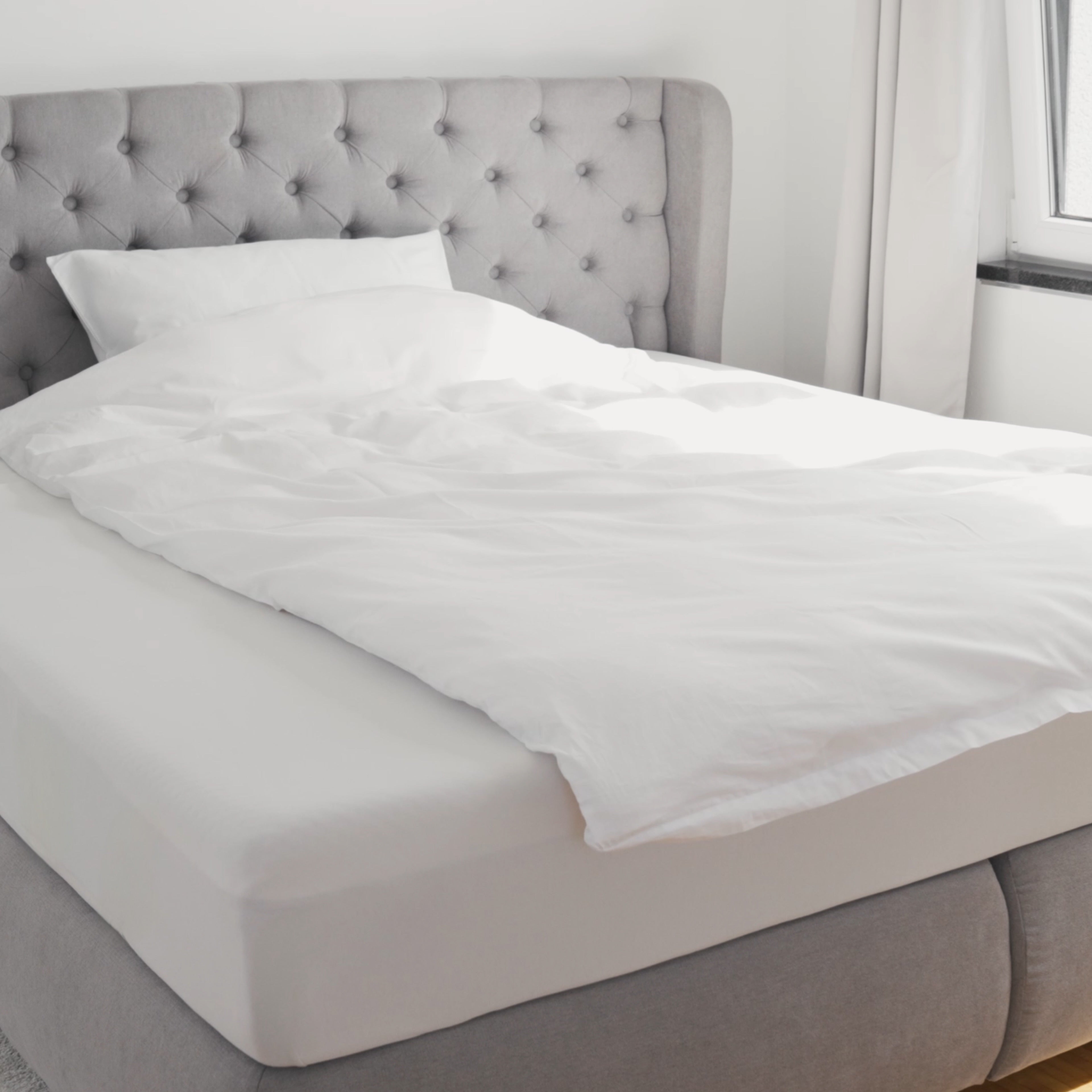 Lela Sleep SET - LELA Bettdecke, Deckenbezug & Kissenbezug, grau/weiß