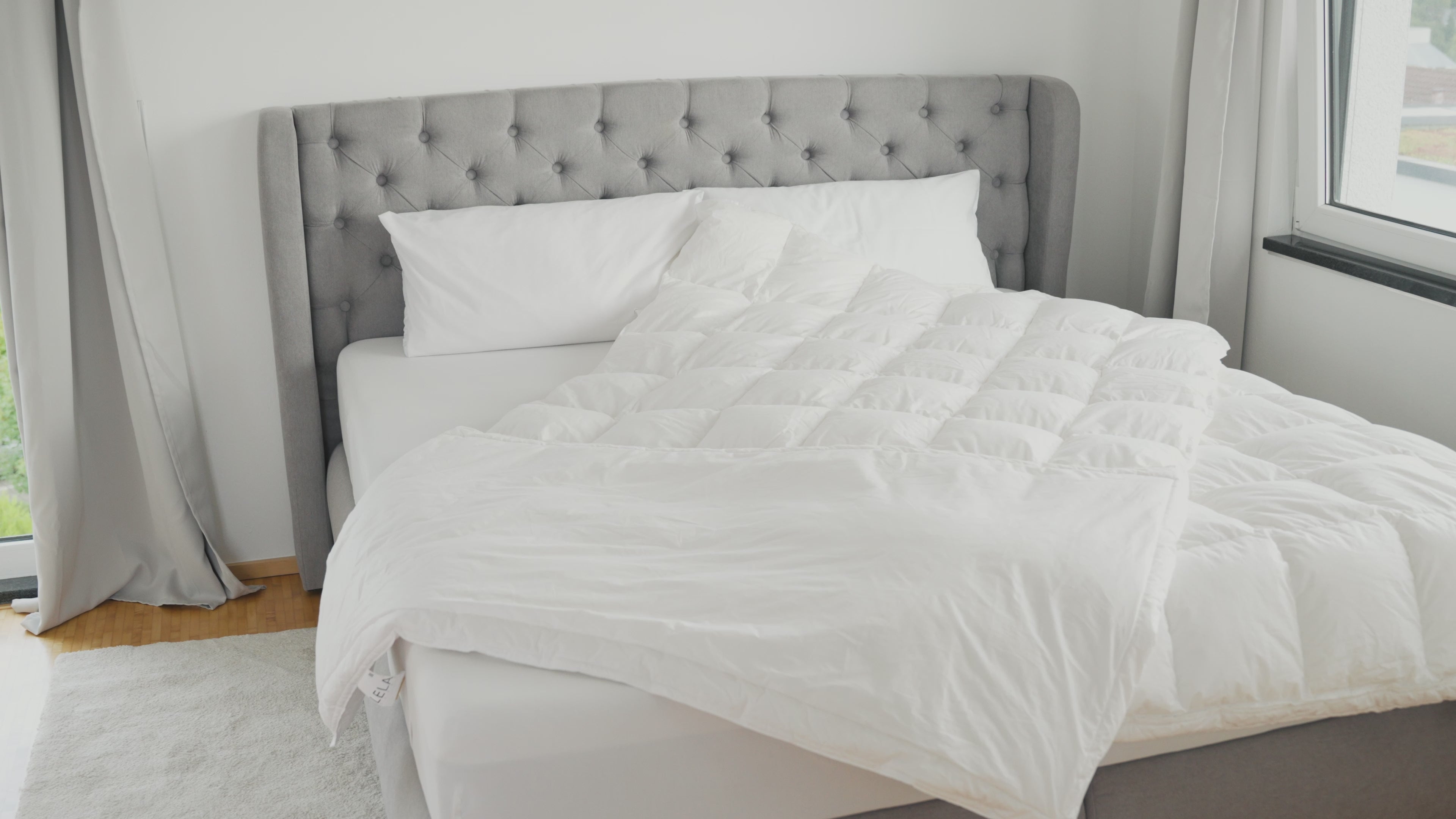 LELA SLEEP SET - LELA Bettdecke & Deckenbezug (ohne Kissenbezug), weiß/grau